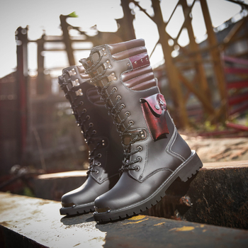 Μποτάκια Martin για άνδρες, ψηλά, δερμάτινα εξωτερικού χώρου με vamp από μικροϊνες, σόλα από καουτσούκ, Crazy Horse φινίρισμα