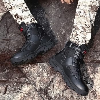 Ανδρικά ψηλά μποτάκια εργασίας από δέρμα πρώτης ποιότητας (A09) — για ακραίες προκλήσεις, ορειβασία και αυτοάμυνα