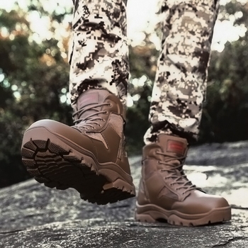 Ανδρικά ψηλά μποτάκια εργασίας από δέρμα πρώτης ποιότητας (A09) — για ακραίες προκλήσεις, ορειβασία και αυτοάμυνα