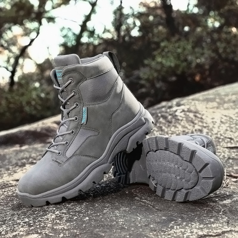 Ανδρικά ψηλά μποτάκια εργασίας από δέρμα πρώτης ποιότητας (A09) — για ακραίες προκλήσεις, ορειβασία και αυτοάμυνα