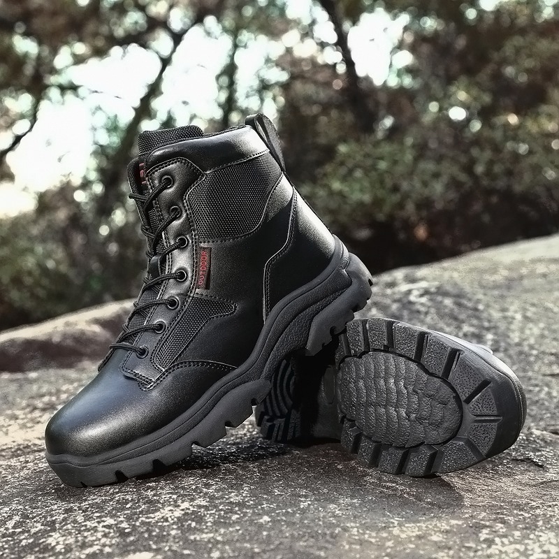 Ανδρικά ψηλά μποτάκια εργασίας από δέρμα πρώτης ποιότητας (A09) — για ακραίες προκλήσεις, ορειβασία και αυτοάμυνα