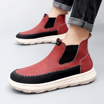 Μποτάκια Μαρτίν, υψηλά, πάνω μέρος από δέρμα αγελάδας, σόλα από καουτσούκ, αναπνέουσα επένδυση, κατάλληλα για τον χειμώνα