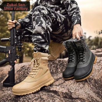 Ανδρικά μποτάκια υψηλού ύψους τύπου ερήμου, για πεζοπορία και κατασκήνωση, PU ύφασμα, τακτικά εξωτερικά παπούτσια