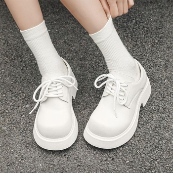 Ανδρικά ντέρμπι παπούτσια με πλατφόρμα αυξήσεως ύψους, δερμάτινα casual παπούτσια σε βρετανικό στυλ, καουτσούκ σόλα