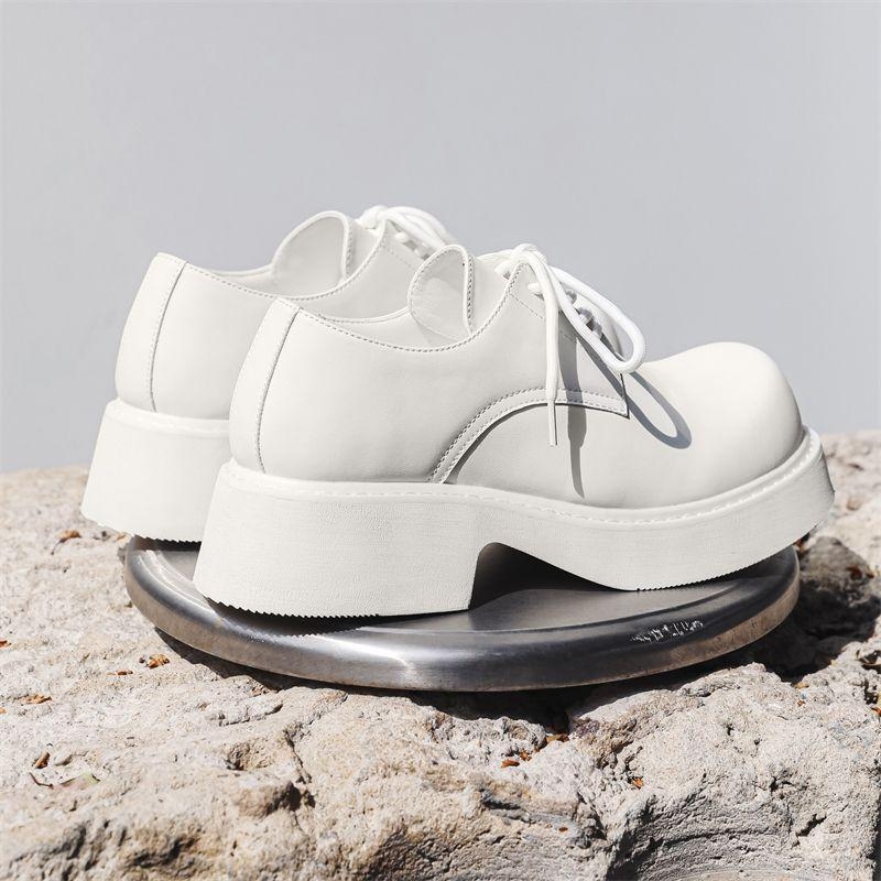 Muške derby cipele s platformom za povećanje visine, kožne casual cipele u britanskom stilu, gumena potplata