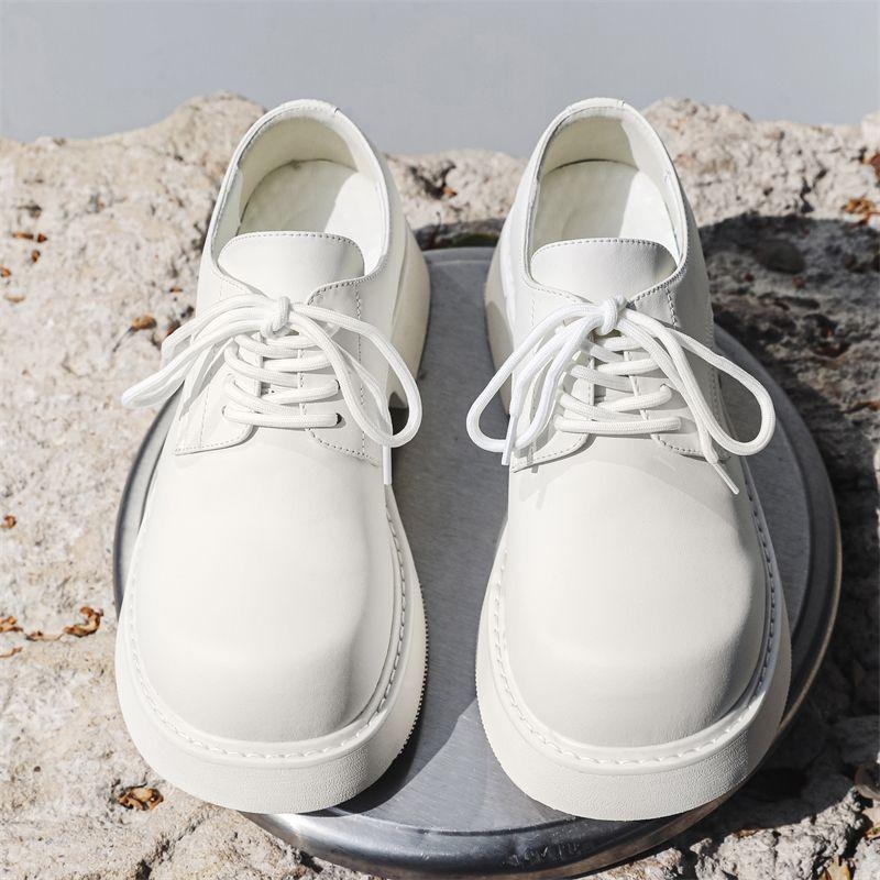 Muške derby cipele s platformom za povećanje visine, kožne casual cipele u britanskom stilu, gumena potplata