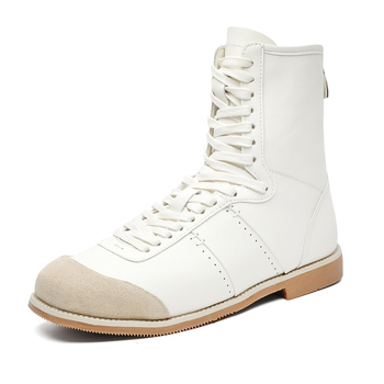 Μποτάκια Μάρτιν υψηλού ύψους, βρετανικού στυλ, επάνω PU, καουτσούκ σόλα, χαμηλό τακούνι 1–3 cm