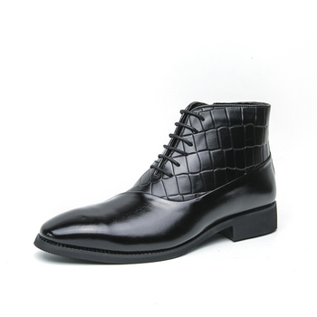 Ανδρικά μποτάκια Martin, υψηλό επάνω μέρος, μεσαίο ύψος άνω τμήμα, στρογγυλή μύτη, καουτσούκ σόλα, δερμάτινη επένδυση, vintage Chelsea στυλ, Φθινόπωρο 2024