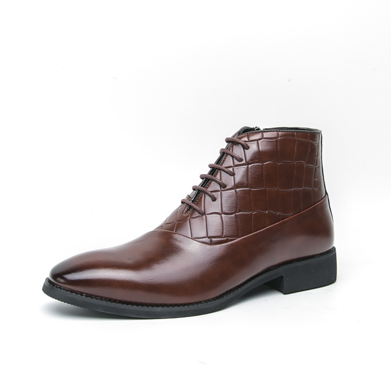 Ανδρικά μποτάκια Martin, υψηλό επάνω μέρος, μεσαίο ύψος άνω τμήμα, στρογγυλή μύτη, καουτσούκ σόλα, δερμάτινη επένδυση, vintage Chelsea στυλ, Φθινόπωρο 2024