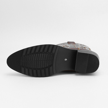 Μπότα Καουμπόη με κέντημα, vintage πολύχρωμη, δυτικό ρετρό στυλ (Μυτερή μύτη; PU επάνω μέρος; Σόλα από καουτσούκ; Ύψος τακουνιού 1–3 cm)