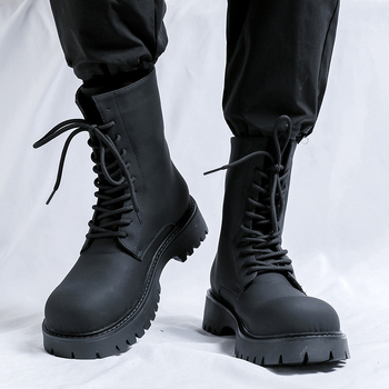 Muške Martin čizme, visok gornji dio, gornji dio od mikrovlakana, gumena potplat, protuklizno, debeli petu