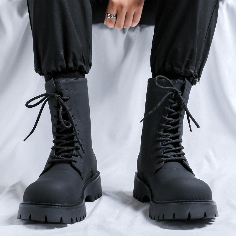 Muške Martin čizme, visok gornji dio, gornji dio od mikrovlakana, gumena potplat, protuklizno, debeli petu