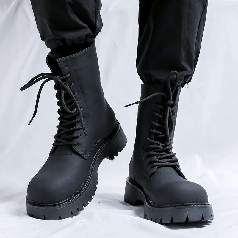 Muške Martin čizme, visok gornji dio, gornji dio od mikrovlakana, gumena potplat, protuklizno, debeli petu