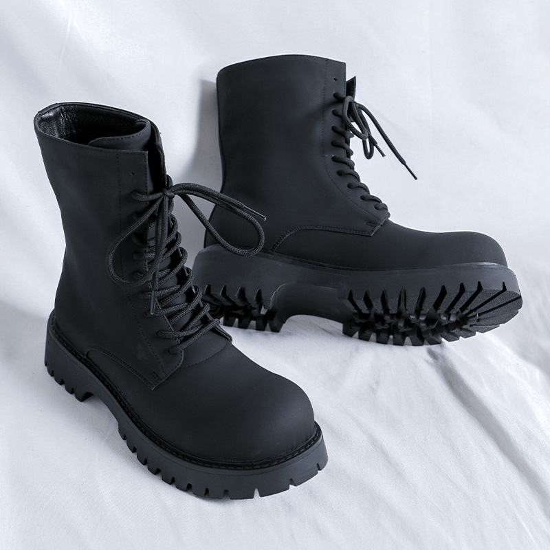 Muške Martin čizme, visok gornji dio, gornji dio od mikrovlakana, gumena potplat, protuklizno, debeli petu