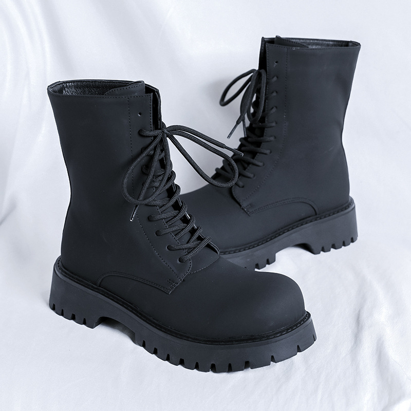 Muške Martin čizme, visok gornji dio, gornji dio od mikrovlakana, gumena potplat, protuklizno, debeli petu