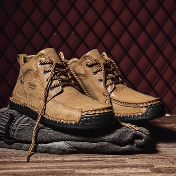 Υψηλά χειμερινά παπούτσια, unisex, επάνω μέρος από μικροϊνες, σόλα από καουουτσούκ, κορδόνια πίσω