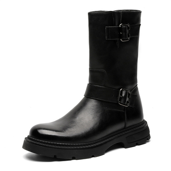 Muške Martin čizme do polovine potkoljenice, s kopčom za kaiš, PU gornji dio, britanski stil, motociklističke/rider čizme 71783-J