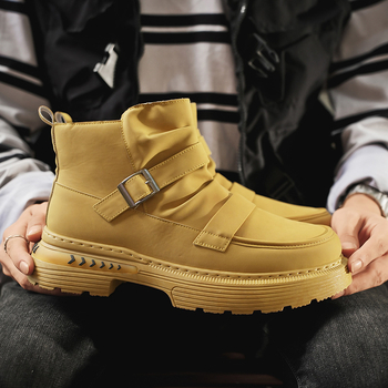 Ανδρικά μποτάκια Martin με πλευρικό φερμουάρ, μεσαίο ύψος γάμπας, PU άνω, αντιολισθητική σόλα, ζεστά