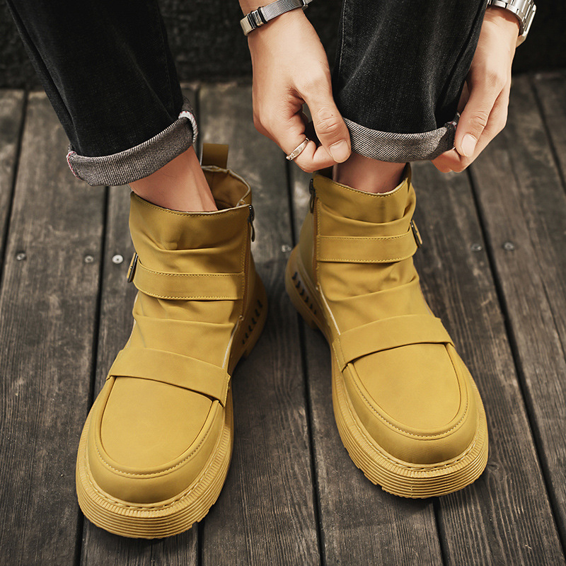 Ανδρικά μποτάκια Martin με πλευρικό φερμουάρ, μεσαίο ύψος γάμπας, PU άνω, αντιολισθητική σόλα, ζεστά