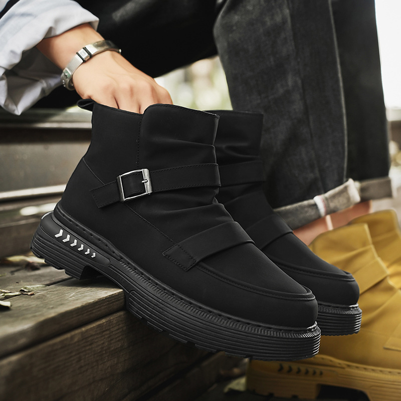 Ανδρικά μποτάκια Martin με πλευρικό φερμουάρ, μεσαίο ύψος γάμπας, PU άνω, αντιολισθητική σόλα, ζεστά