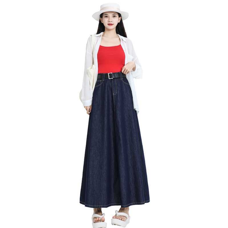 Suknja s visokim strukom, midi duljine, pamučna smjesa (80-90% pamuka, poliester ispod 30%), gradski stil