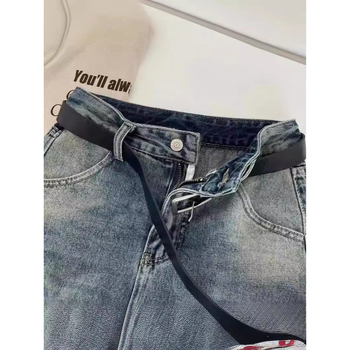 Φούστα ντένιμ A-line με ψηλή μέση, σμιλεύει τη σιλουέτα, μικροελαστικότητα, μονόχρωμο ύφασμα