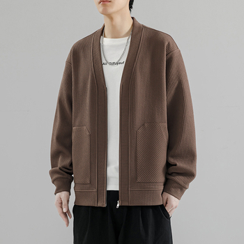 Muška Corduroy jakna s kapuljom, tanka, labav kroj, proljeće 2024