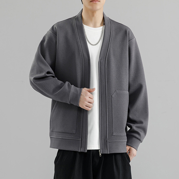 Muška Corduroy jakna s kapuljom, tanka, labav kroj, proljeće 2024