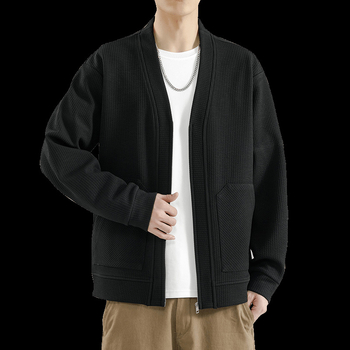 Muška Corduroy jakna s kapuljom, tanka, labav kroj, proljeće 2024