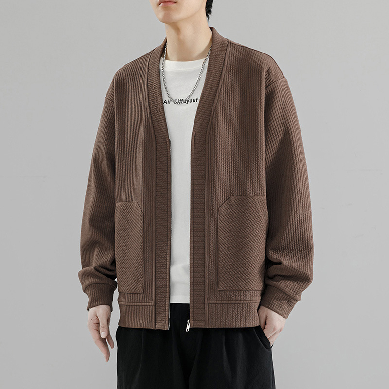 Muška Corduroy jakna s kapuljom, tanka, labav kroj, proljeće 2024
