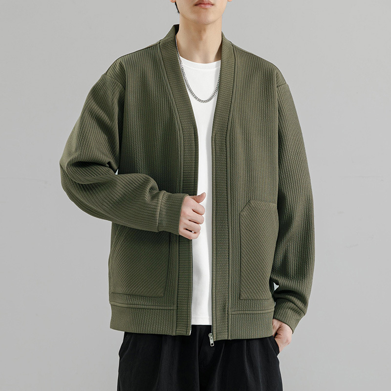 Muška Corduroy jakna s kapuljom, tanka, labav kroj, proljeće 2024
