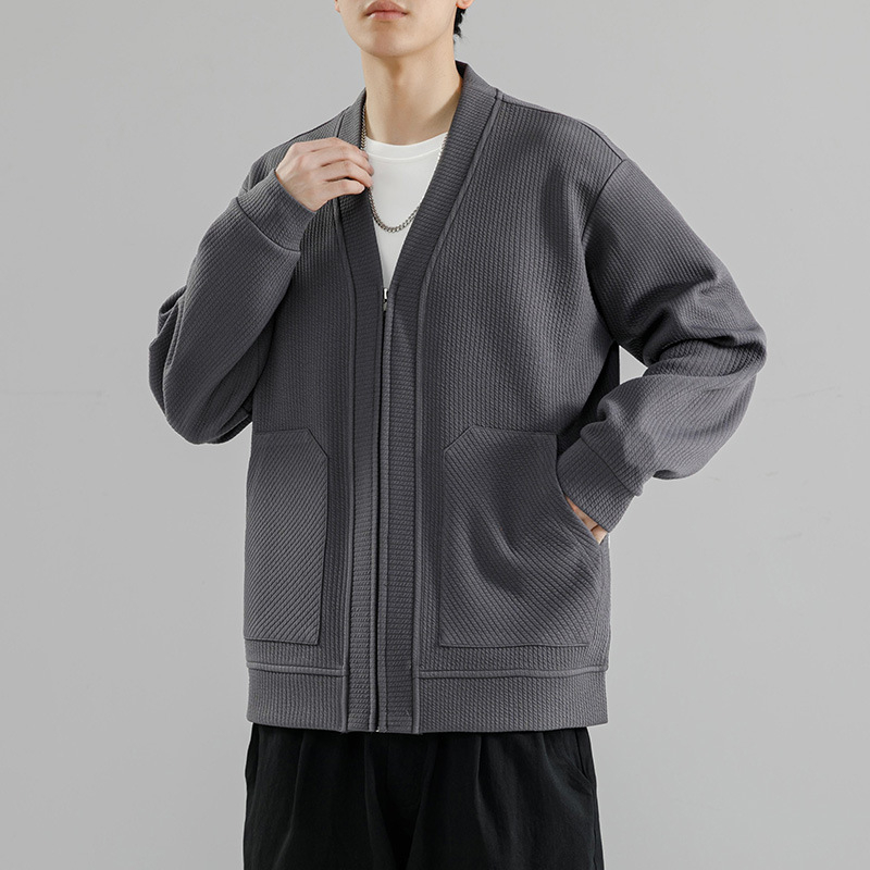 Muška Corduroy jakna s kapuljom, tanka, labav kroj, proljeće 2024