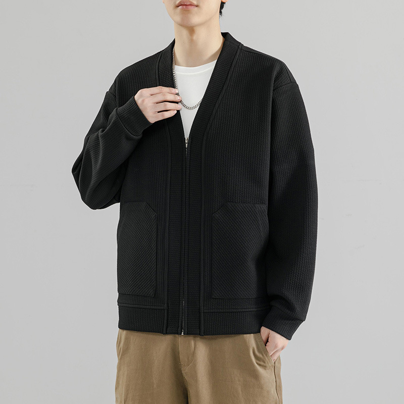 Muška Corduroy jakna s kapuljom, tanka, labav kroj, proljeće 2024