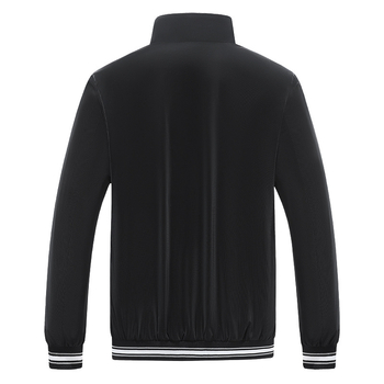 Pánska bunda s stojacim golierom, veľkosti M-8XL, tenká konopno-poliestrová zmes, dlhé rukávy