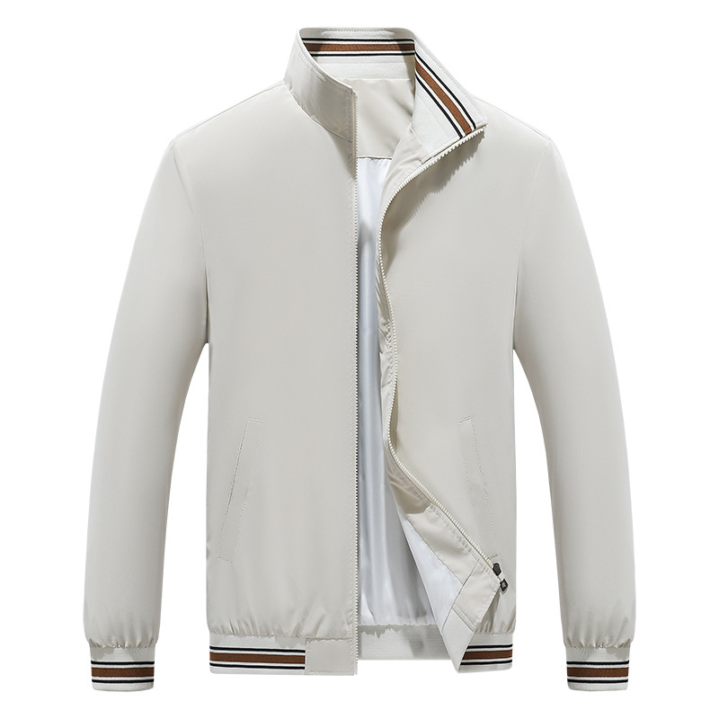 Pánska bunda s stojacim golierom, veľkosti M-8XL, tenká konopno-poliestrová zmes, dlhé rukávy