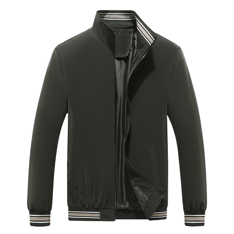 Pánska bunda s stojacim golierom, veľkosti M-8XL, tenká konopno-poliestrová zmes, dlhé rukávy