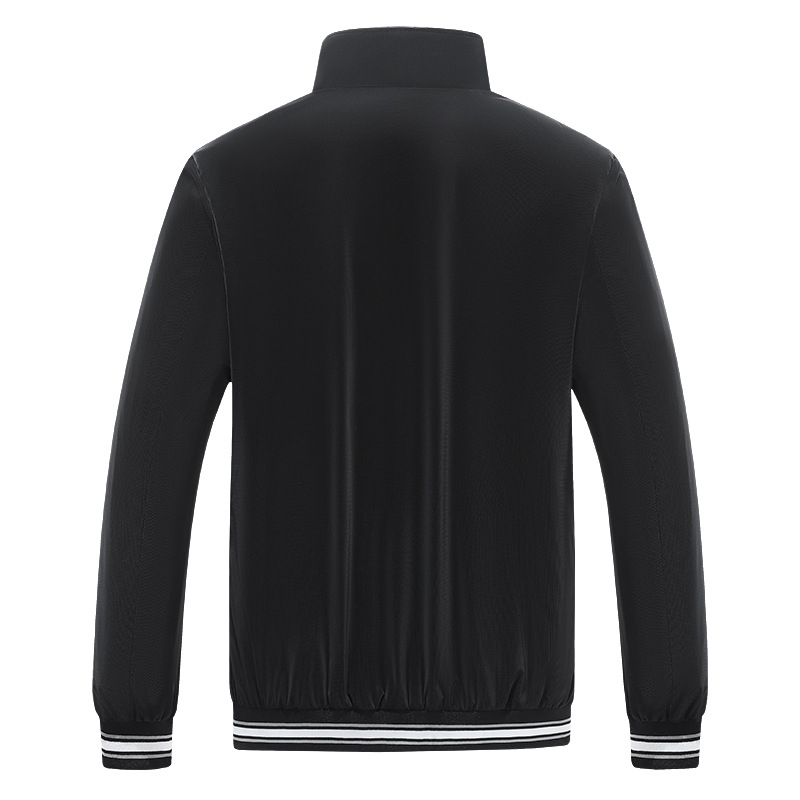 Pánska bunda s stojacim golierom, veľkosti M-8XL, tenká konopno-poliestrová zmes, dlhé rukávy