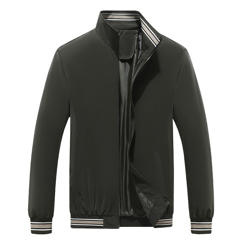 Pánska bunda s stojacim golierom, veľkosti M-8XL, tenká konopno-poliestrová zmes, dlhé rukávy