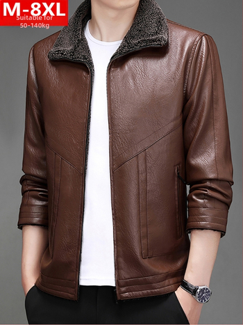 PU bőrkabát poliészter béléssel, reveres gallér, cipzár, laza szabású