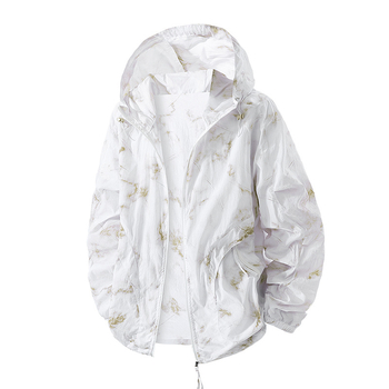 Kapučių UV apsaugos išorinis rūbas iš nailono, laisvas kirpimas, užtraukiamos kišenės, UPF50+, vasaros drabužiai