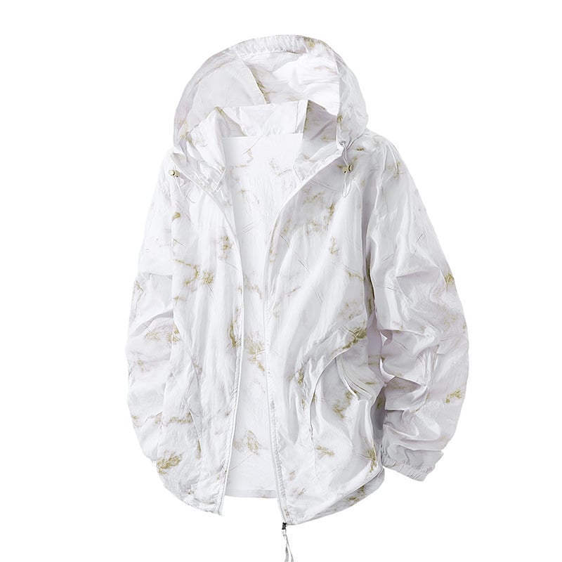 Kapučių UV apsaugos išorinis rūbas iš nailono, laisvas kirpimas, užtraukiamos kišenės, UPF50+, vasaros drabužiai