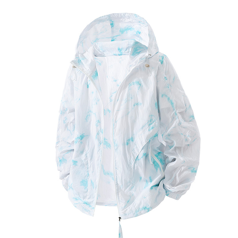 Kapučių UV apsaugos išorinis rūbas iš nailono, laisvas kirpimas, užtraukiamos kišenės, UPF50+, vasaros drabužiai