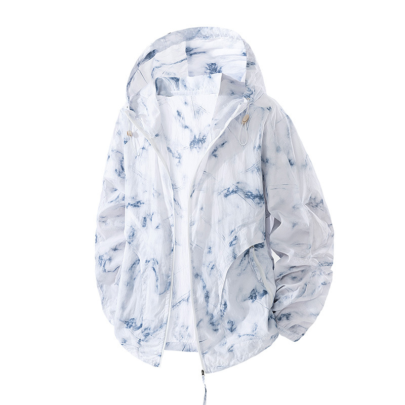 Kapučių UV apsaugos išorinis rūbas iš nailono, laisvas kirpimas, užtraukiamos kišenės, UPF50+, vasaros drabužiai