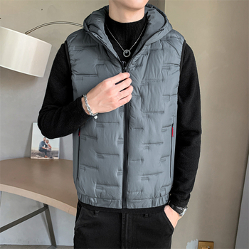 Paier ανδρικό γιλέκο με κουκούλα, με σταθερό γιακά, φερμουάρ, πλαϊνές τσέπες, χωρίς σιδέρωμα