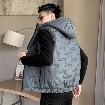 Paier ανδρικό γιλέκο με κουκούλα, με σταθερό γιακά, φερμουάρ, πλαϊνές τσέπες, χωρίς σιδέρωμα