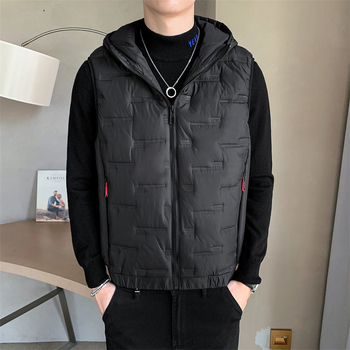 Paier ανδρικό γιλέκο με κουκούλα, με σταθερό γιακά, φερμουάρ, πλαϊνές τσέπες, χωρίς σιδέρωμα