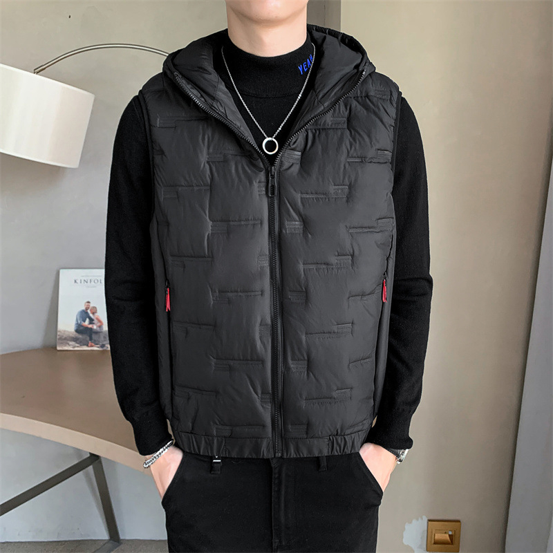 Paier ανδρικό γιλέκο με κουκούλα, με σταθερό γιακά, φερμουάρ, πλαϊνές τσέπες, χωρίς σιδέρωμα