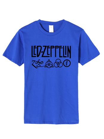 Ανδρικό βαμβακερό T‑shirt με στρογγυλό λαιμό, κοντά μανίκια και εκτύπωση με γράμματα