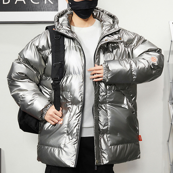 Ανδρικό παλτό από πολυεστέρα με επένδυση, κουκούλα και φερμουάρ