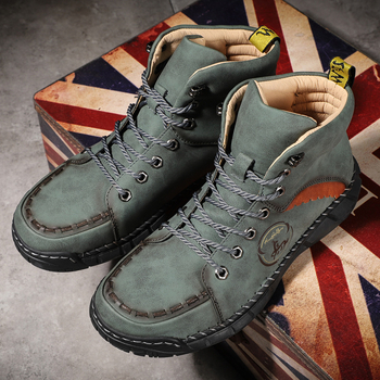 Ανδρικά Υψηλά Μποτάκια από Μικροϊνες, Διαπνοή, Με Στρογγυλό Δάχτυλο, Χαμηλό Τακούνι 1-3 cm, Καουτσούκ Σόλα, EVA Πάτος